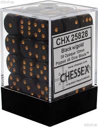 Chessex - CHX25828 - Black/Gold 36D6