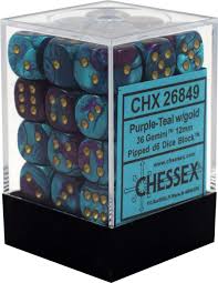 Chessex - CHX26849 - Gemini Purple-Teal/Gold 36D6