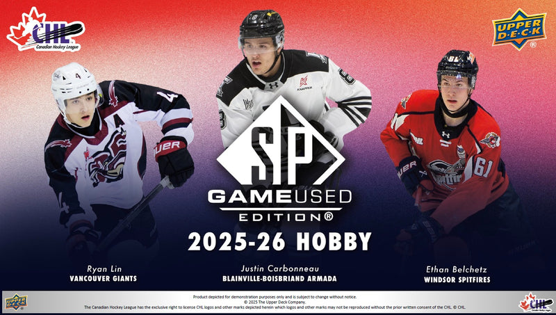 Upper Deck - 2025-26 CHL SP Game Used Hockey - Hobby Box (PREORDER)