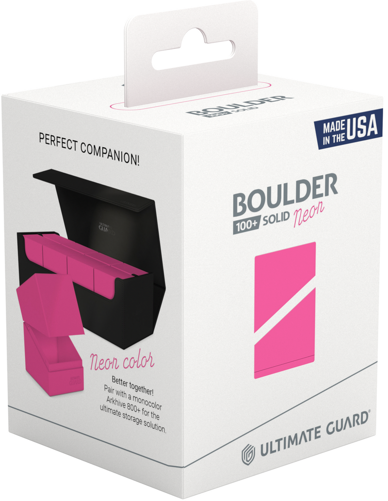 UG - Boulder 'n' Tray: Neon Pink - 100+ Deck Box