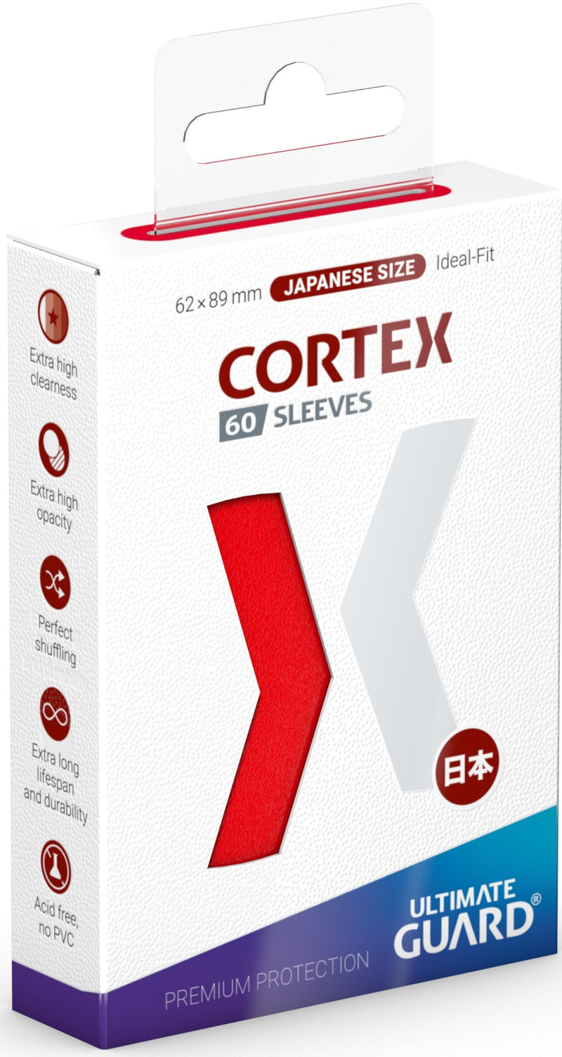 UG SLEEVES CORTEX JAPANESE SIZE GLOSSY 
RED 60 CT.