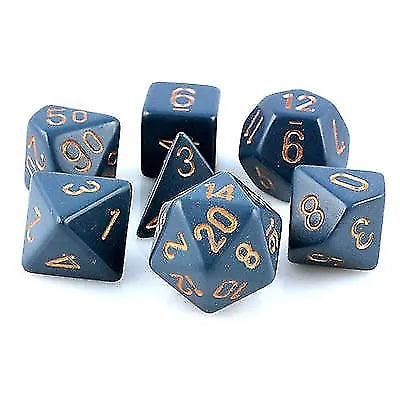 Chessex CHX 25426 7-DIE SET OPAQUE DUSTY BLUE/COPPER