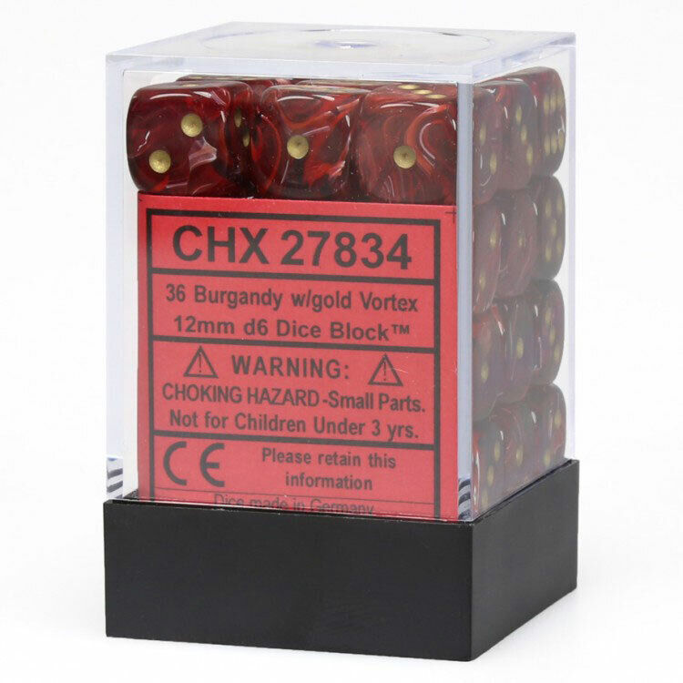 Chessex - CHX27834 - Vortex Burgundy/Gold 36D6
