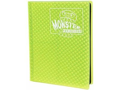 Monster Binder Protectors 4 Pocket - Holo Highlighter Yellow