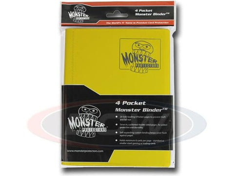 Monster Binder Protectors 4 Pocket - Yellow