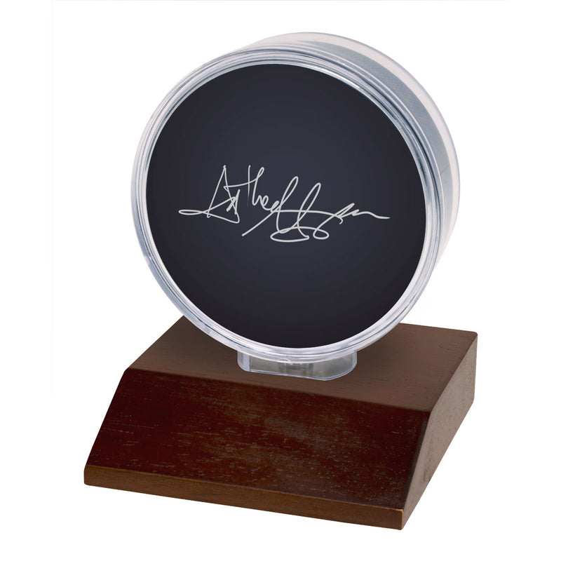 Ultra PRO: Display - Hockey Puck Wood Base (Dark Wood Brown)