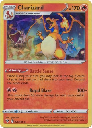 025/185 - Charizard - Shattered Holo Rare -  NM