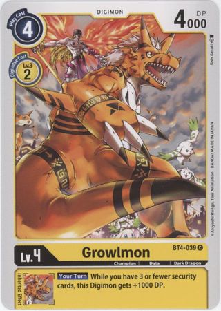 BT4-039 - Growlmon - Common -  NM