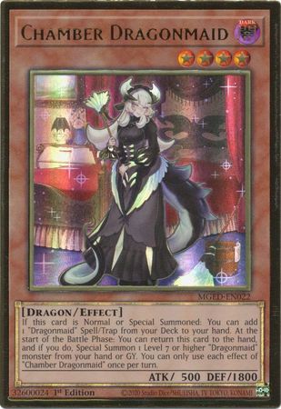 MGED-EN022 - Chamber Dragonmaid - Premium Gold Rare 1st Edition - NM