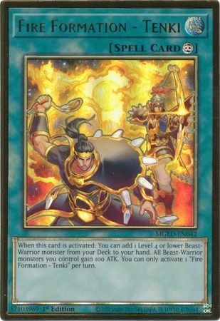 MGED-EN042 - Fire Formation - Tenki - Premium Gold Rare 1st Edition - NM