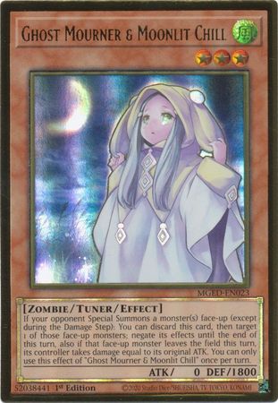 MGED-EN023 - Ghost Mourner & Moonlit Chill - Premium Gold Rare 1st Edition - NM