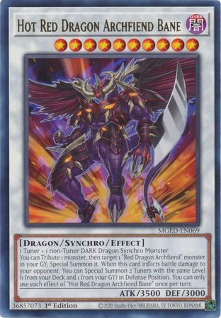MGED-EN069 - Hot Red Dragon Archfiend Bane - Rare 1st Edition - NM