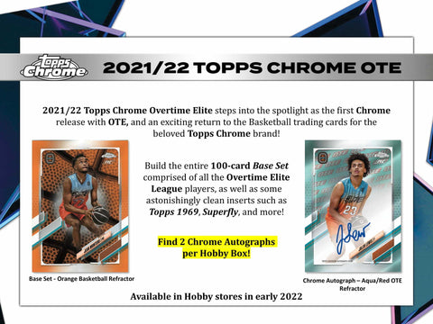 TOPPS - 2022 Overtime Elite Chrome Basketball - Hobby Box (PREORDER)