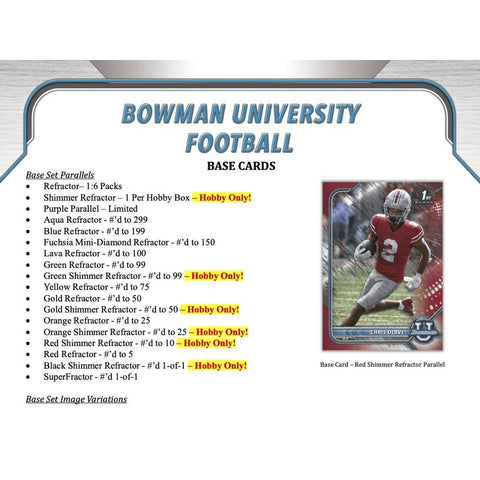 Bowman - 2022 University Football - Hobby Box