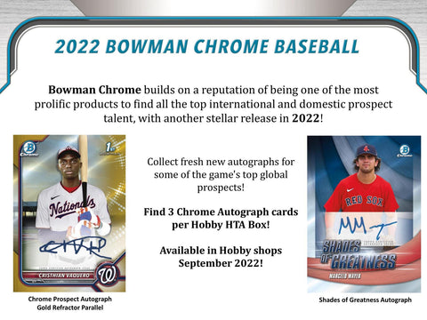 Topps - 2022 Bowman Chrome Baseball -  HTA Choice Box