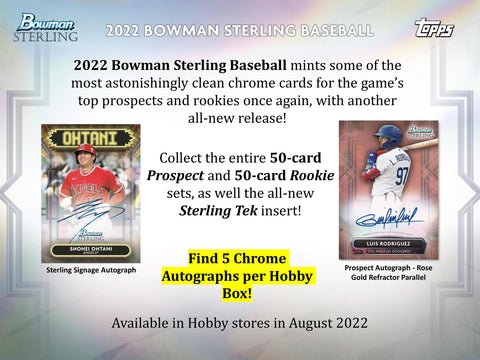 Topps - 2022 Bowman Sterling Baseball - Hobby Box