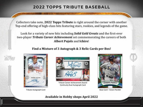 Topps - 2022 Tribute Baseball - Hobby Box (PREORDER)