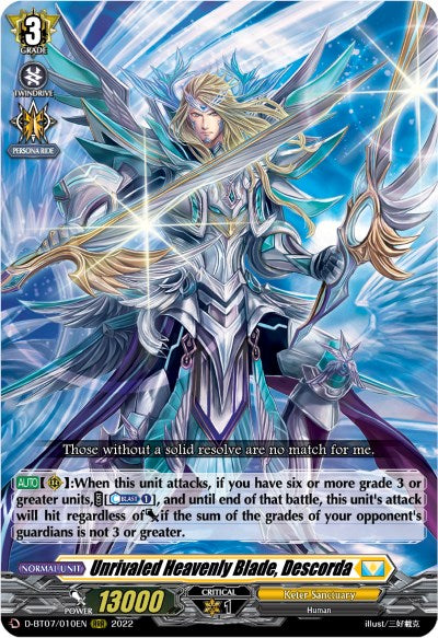 Unrivaled Heavenly Blade, Descorda (D-BT07/010EN) [Raging Flames Against Emerald Storm]