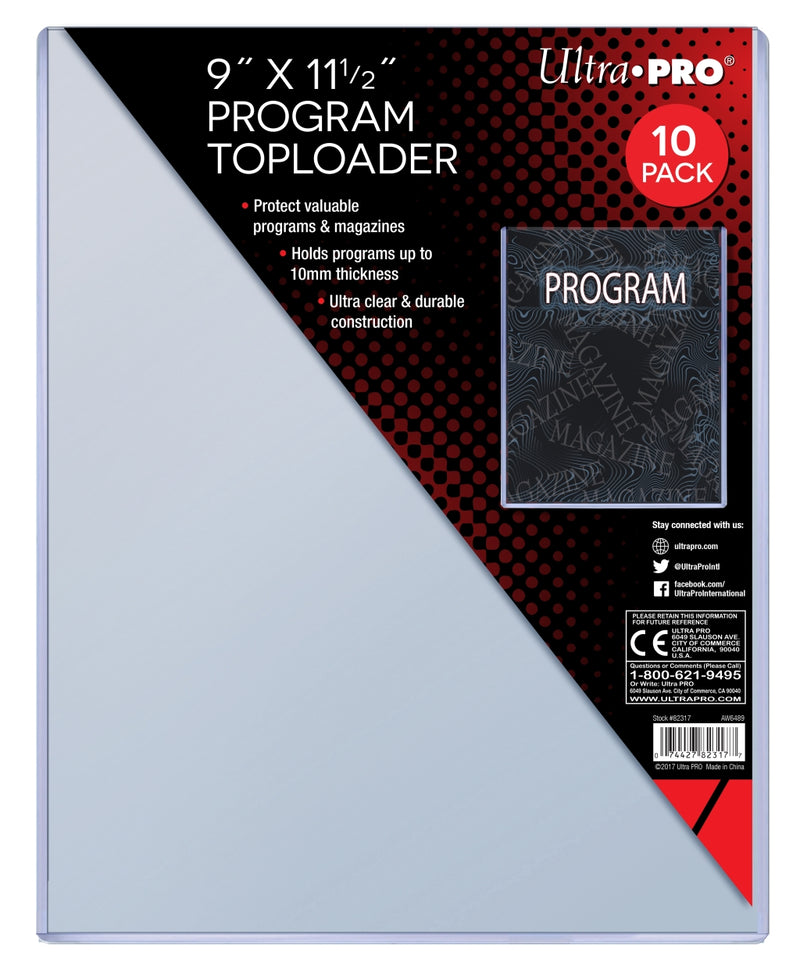 Ultra PRO: Toploader - 9" x 11-1/2" (10ct - Program)