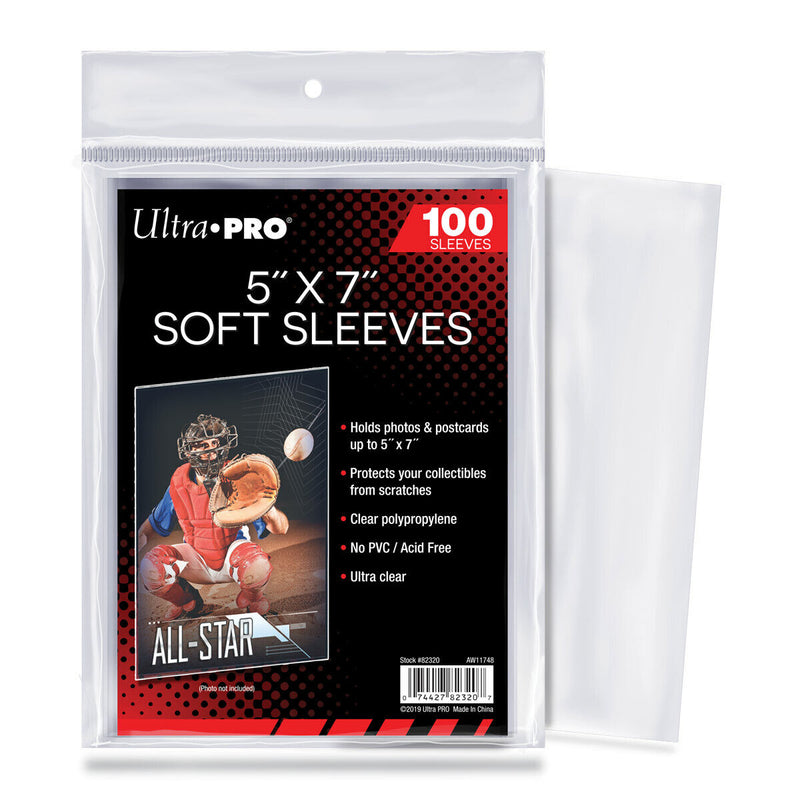 Ultra PRO: 100ct Soft Sleeves (5" x 7")