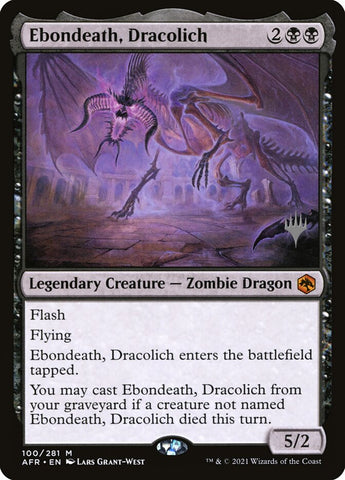 PAFR-100p - Ebondeath, Dracolich - Foil Planeswalker Stamp - NM