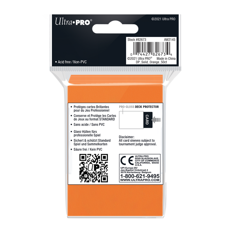 Ultra PRO: Standard 50ct Sleeves - PRO-Gloss (Orange)