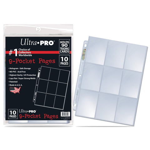 U.P. - 9-Pocket Pages - 10ct. Binder Pages
