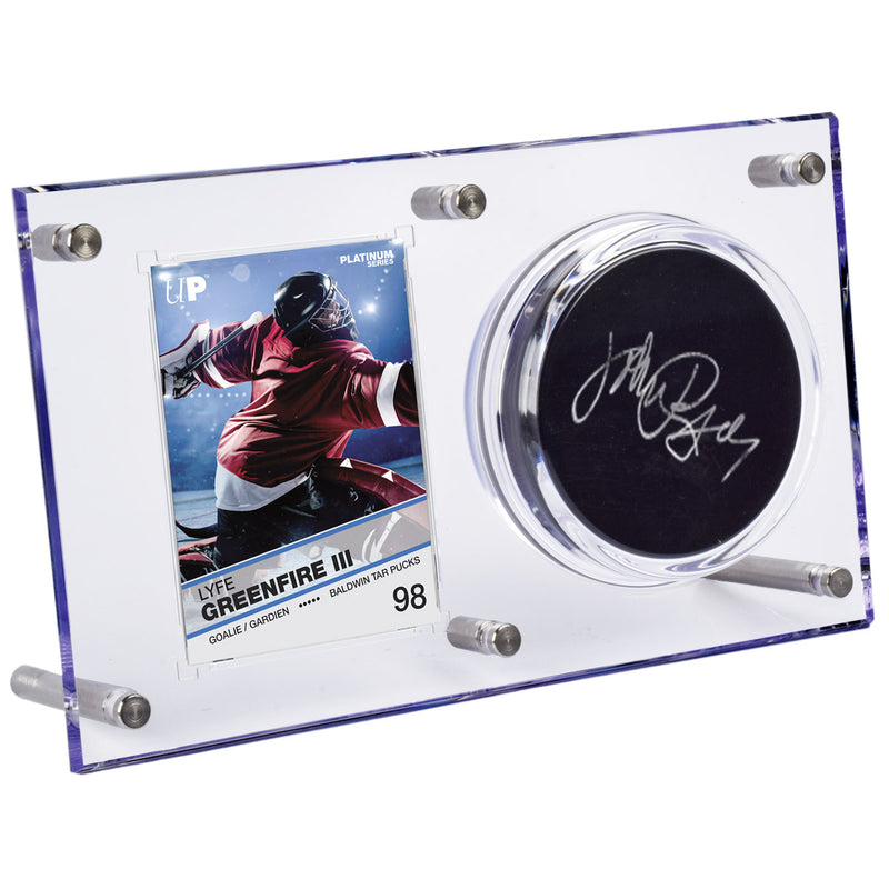 U.P. Clear Puck & Card Flip Display