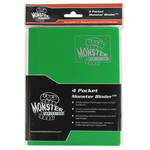 Monster Binder Protectors 4 Pocket - Emerald Green