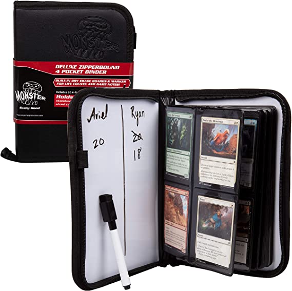 Monster Binder Protectors 4 Pocket - Deluxe Sipperbound Black