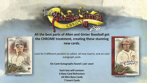 Topps - 2022 Allen & Ginter Chrome Baseball - Hobby Box