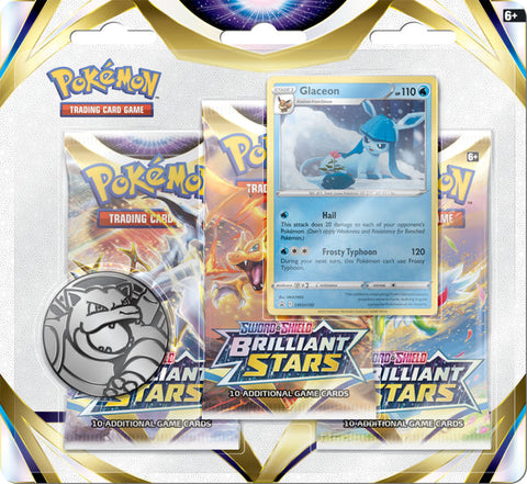 POKEMON - BRILLIANT STARS - 3 PACK BLISTER PACK GLACEON PROMO