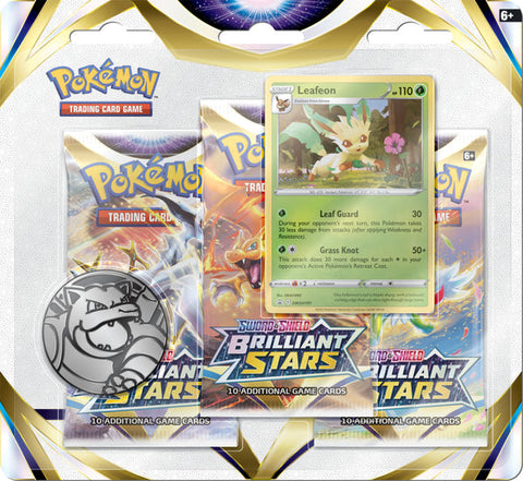POKEMON - BRILLIANT STARS - 3 PACK BLISTER PACK LEAFEON PROMO