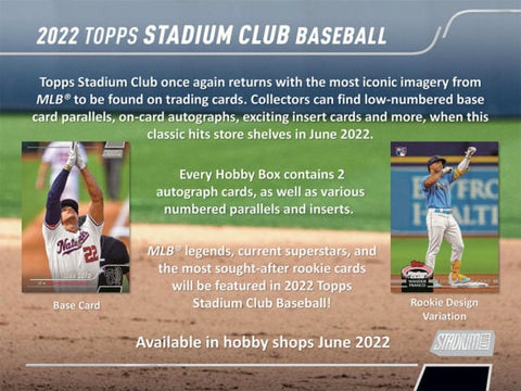 Topps - 2022 Stadium Club Baseball - Hobby Box (PREORDER)