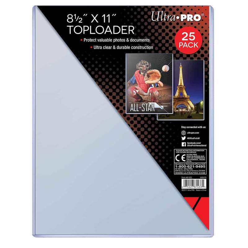 U.P. - Toploaders 8.5 x 11 (25ct)