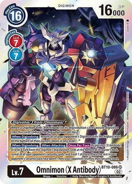 digimon card game x antibody Omnimon (X Antibody) (Textured) GetthosemonsNZ 0 Attribute Release of the Sealed Knight!