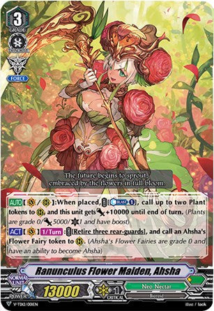 Ranunculus Flower Maiden, Ahsha (Parallel Foil) (V-TD12/001EN) [Ahsha]