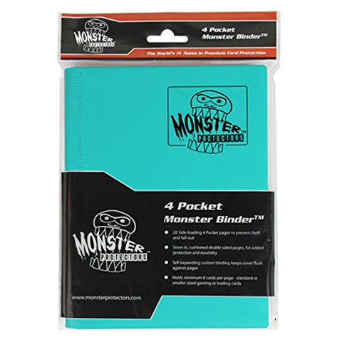 Monster Binder Protectors 4 Pocket - Teal