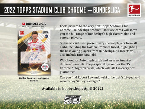 TOPPS - 2022 Bundesliga Chrome Soccer - Hobby Box (PREORDER)