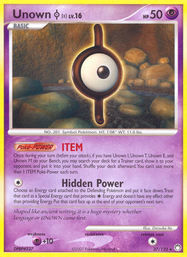 Unown I (37/123) [Diamond & Pearl: Mysterious Treasures]